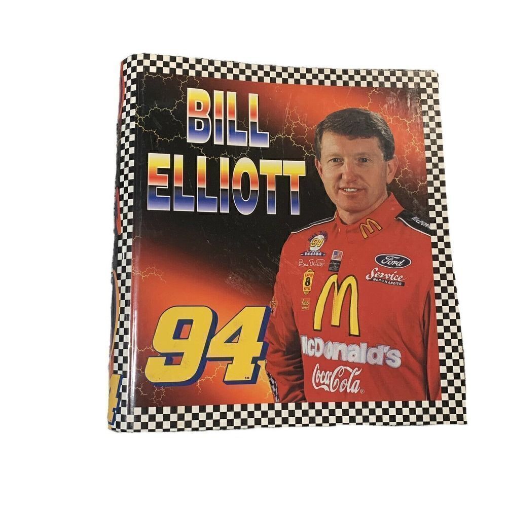 Bill Elliott Vintage 1998 Nascar Three Ring Binder 94 McDonalds Coca Cola 1.5 In